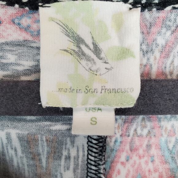 Anthropologie Weston Wear Bird Tank Mini Dress Bohemian Swing Hi Lo Hem Size S - Picture 3 of 9